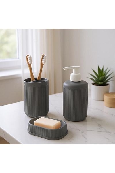 NY HOME 3-Piece Bathroom Set Anthracite