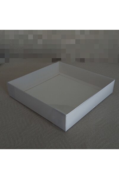 BOXSTATION 25x25x5 Asetat Kapaklı Beyaz Kutu 5 Adet