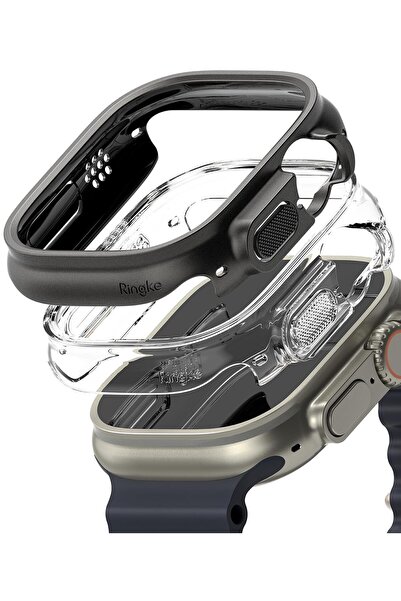Ringke غطاء حماية رفيع للغاية لساعة Apple Watch Ultra 2 / 1 - شفاف + أسود تيت...