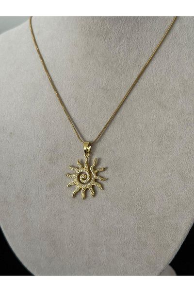 youngsem Sun Necklace |   Zircon Stone Steel Necklace