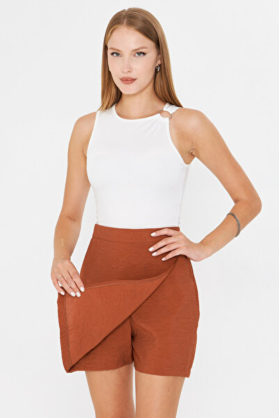 armonika Kadın Kiremit Şort Etek ARM-25Y001084