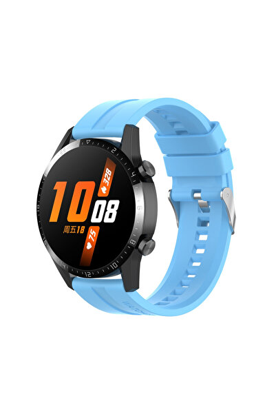 eR D L Curea din silicon compatibilă cu Huawei GT 2, 46mm, albastru deschis, lățime curea 22mm. eR D L