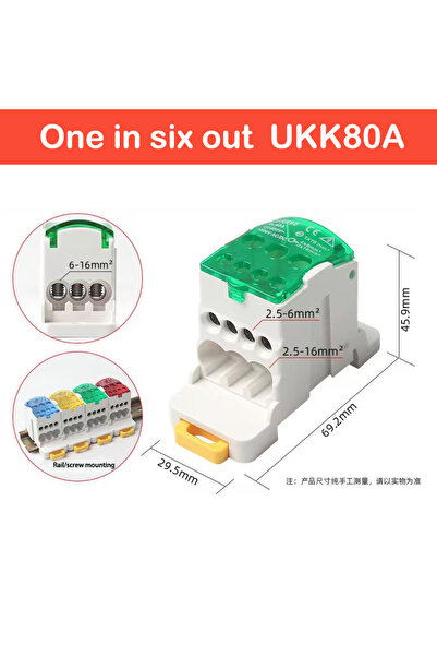 choice2 UKK-80A-green كتلة طرفية UKK80A UKK125A UKK160A موصل سلك كهربائي 1 في...