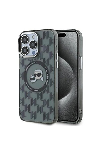 Karl Lagerfeld case for iPhone 15 Pro Max (Grip Pro P2409) - Plastic, Monogram Karl & Choupette