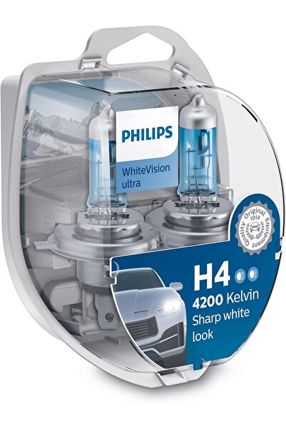 Philips H4 Model 2'li Takım Whitevision Ultra Far Lambası 4200 Kelvin