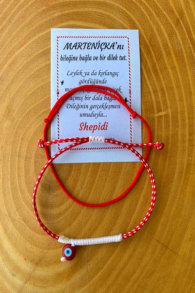 Shepidi Set of 2 Red Beads Marteniçka Lucky Bracelet