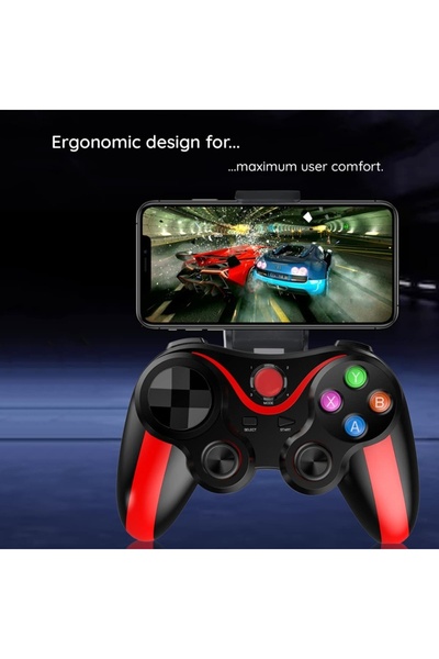 SKYDDAR INNOVATION Wireless Controller V13, Compatible Compatible with phones, tablets, TV Box, set sticker, Black; red