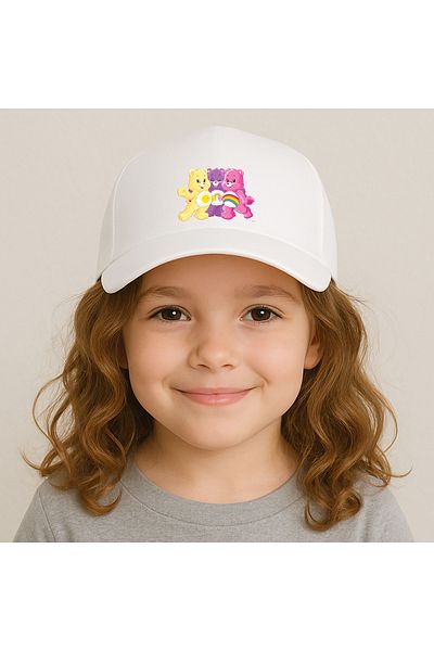 sielta Cute 3 Bear Printed White Girl's Sports Hat Cap