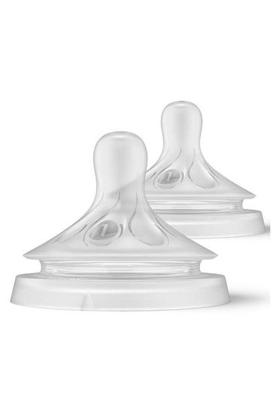 Philips Avent Set 2 silicone nipples Philips Avent Response SCY961/02, 0 months, Flow 1 (Transparent)