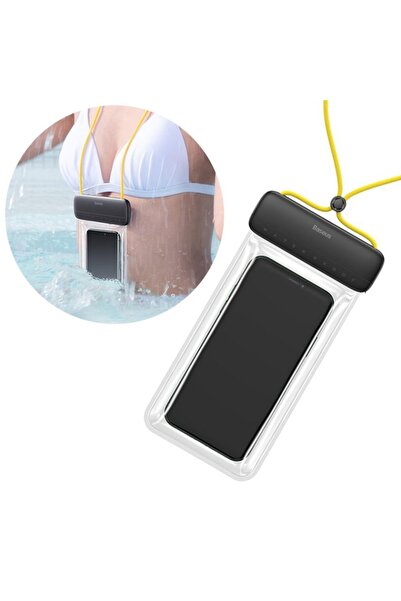 Baseus Universal Waterproof Phone Case, ACFSD-D24, IPX8 depth 30m, Black;yellow