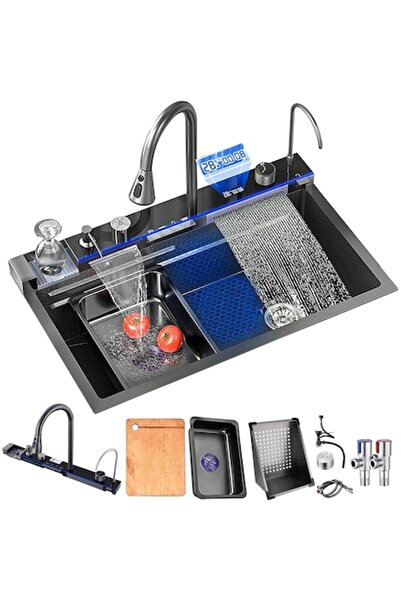 BUGHY'S Multifunctional Smart Kitchen Sink Set, Extendable Faucet, Three Functions, Digital Display, Doz
