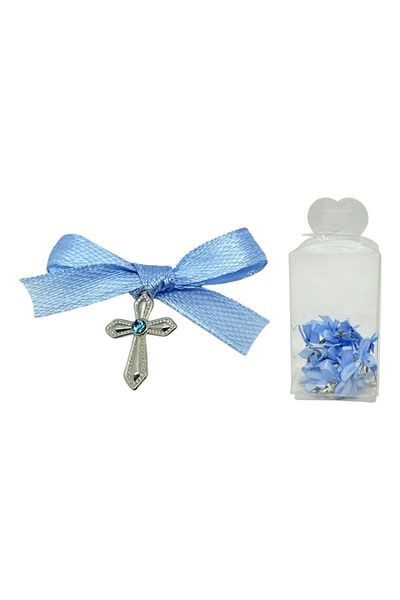 OEM Set of 25 baptism crosses, satin bow