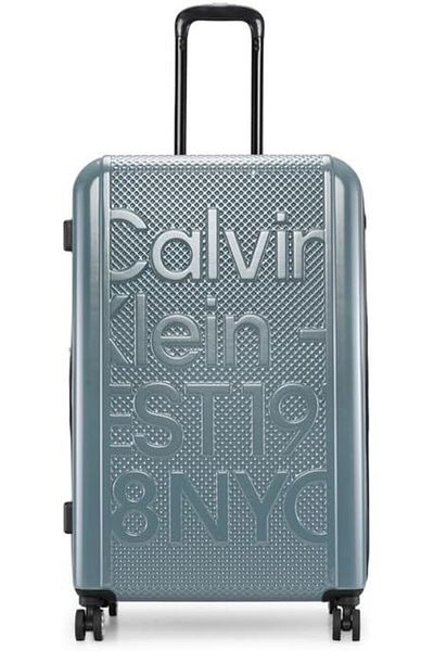 Calvin Klein EST. in NYC Hard Luggage Lightweight Spinner Suitcase with TSA Lock (Stormy Weather, Se