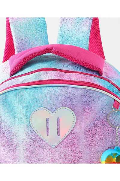 Fab N Funky Heart Theme Backpack with Lunch Bag and Pencil Pouch, Multicolor, 3 Pieces - 17 Inches