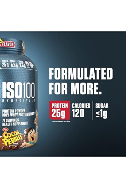 Dymatize ISO 100 Hydrolyzed Protein Powder, 5 LB, Cocoa Pebbles 100% Whey Isolate Protein
