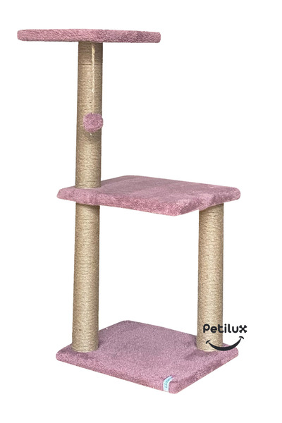 Petilux منطقة لعب القطط ذات الحبل المصنوع من قماش الجوت المغطى من Welsoft
