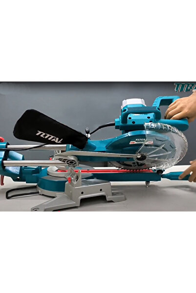 TOTAL Açılı Radyal Gönye Kesme Testeresi Makinesi 255 mm 1800 W Elektrikli Marangoz Tezgah Tipi Mobilya