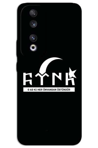 MRCİLETİSİM غطاء خلفي مطبوع بنمط HD لهاتف Huawei Honor 90 - تركي