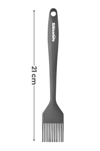 Silicolife Spatula ve Fırça Seti, Isıya Dayanıklı Yanmaz Yapışmaz Silikon Spatula ve Yumurta Fırçası Set Renkli