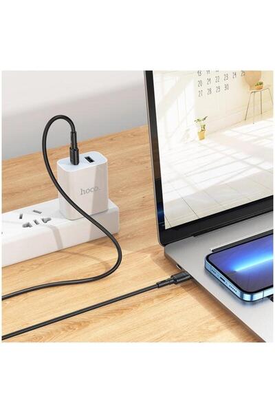 Hoco Cablu de date X83 Victory, USB Type-C la USB Type-C, 1m, PD 60W, 3A, Negru