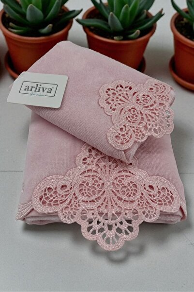 HAVLULAND ARLİVA DELİK İŞİ ANALI KIZLI HAVLU TAKIMI 50X90 CM & 30X50 CM