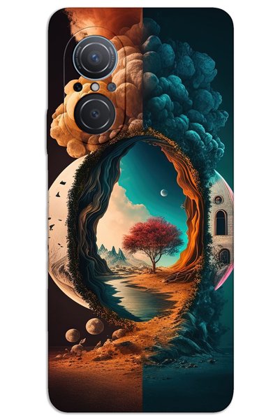 MRCİLETİSİM غطاء خلفي مطبوع بنمط HD لهاتف Huawei Nova 9 SE - Night of the Moon