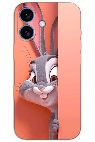 MRCİLETİSİM غطاء خلفي مطبوع بنمط HD لهاتف iPhone 16 Plus - BugsBunny 2