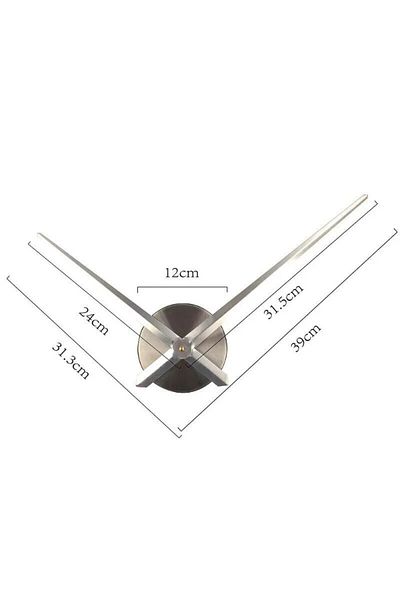 wayfair Timelike 3D wall clock, metal/plastic, silver, 80 cm