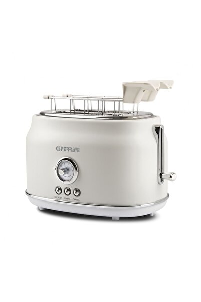 G3ferrari Prăjitor de pâine retro Artista, alb, cu 6 niveluri de prăjire, 3 funcții, oprire automată