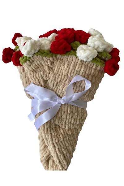 OEM El Yapımı Buket Battaniye, Bal Köpüğü Rengi, 100 cm Çap