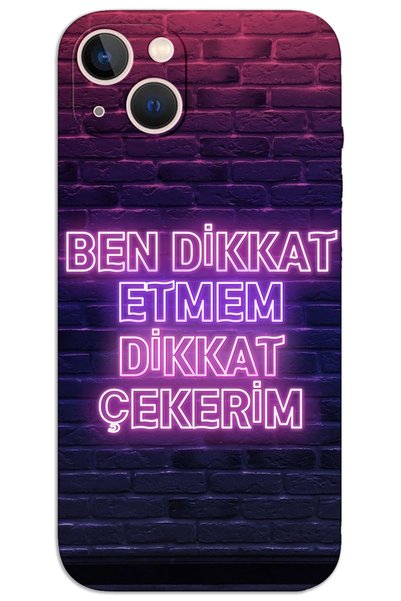 MRCİLETİSİM غطاء خلفي مطبوع بنمط HD لهاتف iPhone 13 - يجذب الانتباه