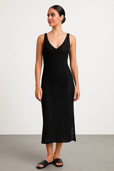 Butik Maxi Boy Agraf Detailed Openwork/Hollowed Summer Dress Ss25El0003