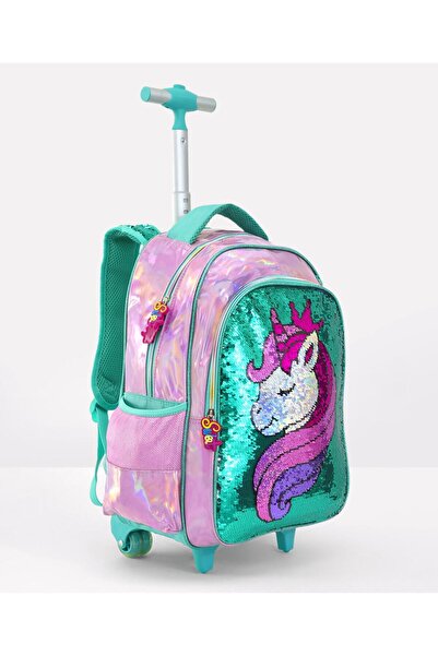 Fab N Funky Unicorn Themed Backpack with Lunch Bag and Pencil Pouch, 6 Years+, Green, 3 Pieces â€“ 16 Inches