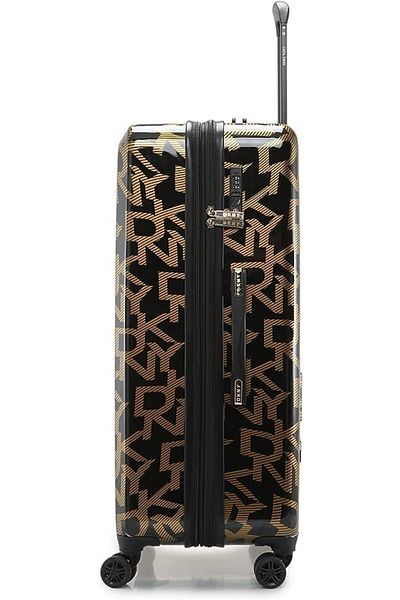 Dkny Deco Signature Color ABS/PC Film Material Hard Trolley Luggage (BLACK/GOLD, 3-SET)