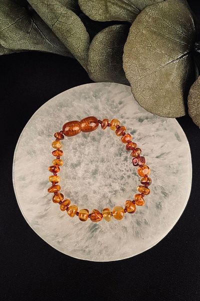 Dünya Doğal Taş Certified Amber Baby Bracelet