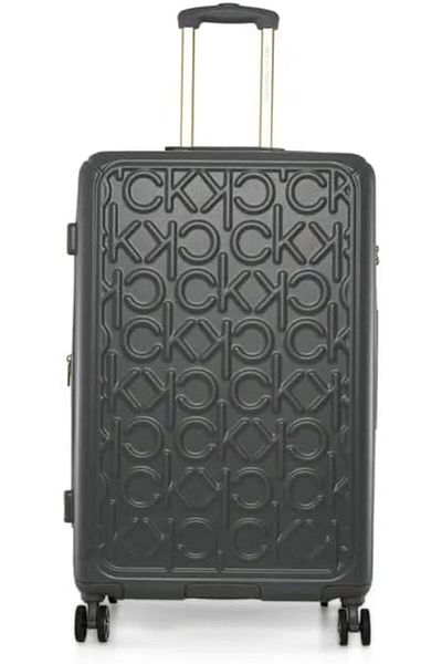 Calvin Klein Big Monogram Luggage Sets 3 Piece Lightweight Spinner Suitcase with TSA Lock (GREY, Set