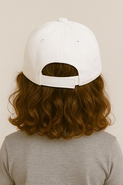 sielta Pink Bird Printed White Girl's Sports Hat Cap