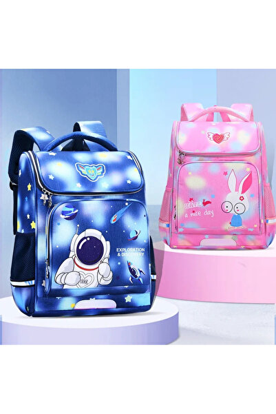 Bonfino School Bag Girl Themed, Padded Straps, Mesh Back, Bottle Holder, 6 Years+, Pink - 16 Inches