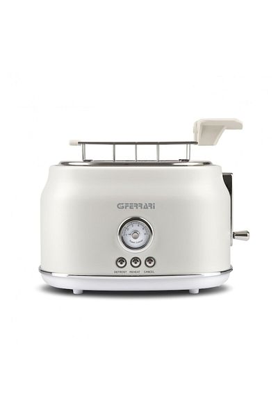 G3ferrari Retro Toaster Vintage White Artista with 6 Toasting Levels, 3 Functions, Auto Shut-Off