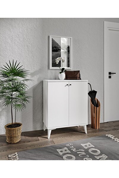 HALL BREATHE Beyaz 4 Bölmeli MDF Ayakkabılık, şık ve kullanışlı depolama çözümü