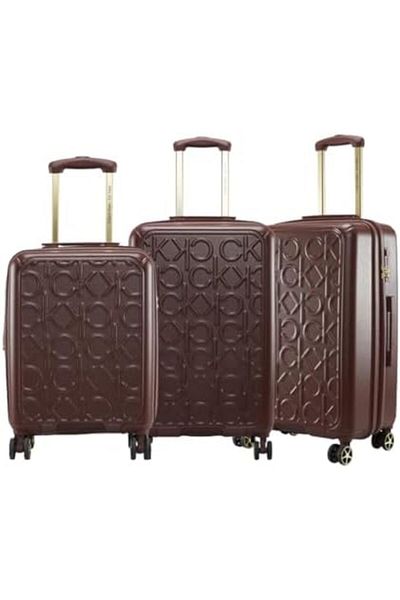 Calvin Klein Big Monogram Luggage Sets 3 Piece Lightweight Spinner Suitcase with TSA Lock