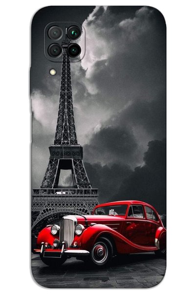 MRCİLETİSİM غطاء خلفي مطبوع بنمط HD لهاتف Huawei P40 Lite - برج إيفل البارد