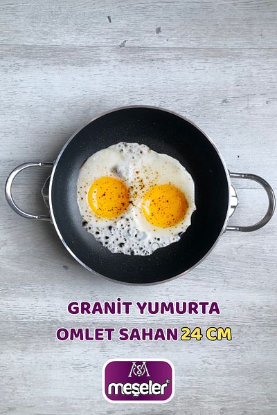 MEŞELER Granite Sahan / Black Inox Handle Omelette