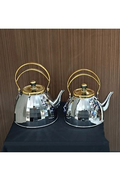 Vera Hediye Teapot Set 3 +2 Liters German Brand Stainless Steel Teapot & Stove Top Heater Imported