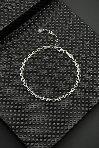 FRNCH 925 Ayar Gümüş italyan Model Gümüş Renk Erkek Bileklik FRJ12633-3633-A