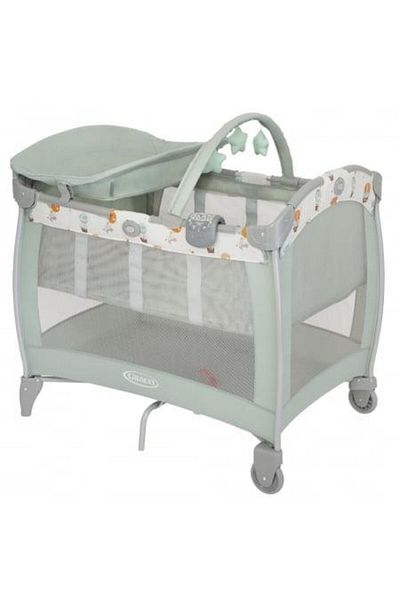 Graco Patut Contour Electra Up Away, 106 x 72.5 x 90.5 cm, greutate maxima suportata 15kg (Verde)