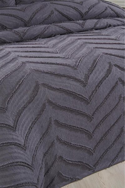 Çeyiz Diyarı Dowry Land Sementina 3 Piece Double Pique Set Anthracite