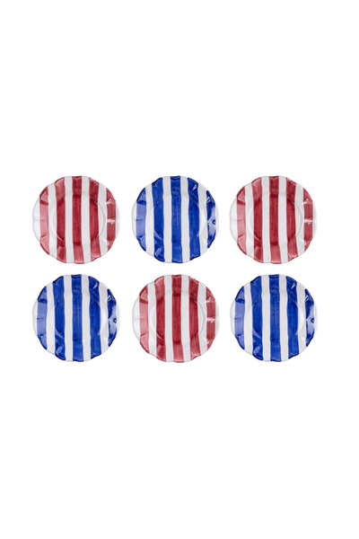 Casa Amalfi Set de 6 farfurii Stripes, Casa Amalfi - RBSTRIPES01, alb