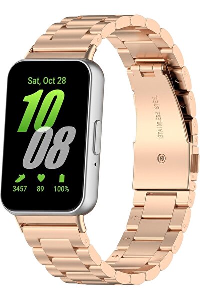 O Ozone سوار ساعة سامسونج جالاكسي فيت 3 المعدني | ذهبي وردي