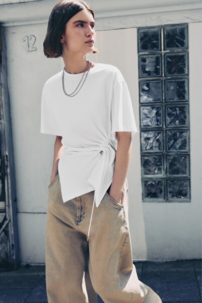 Pull & Bear Beli büzgülü tişört